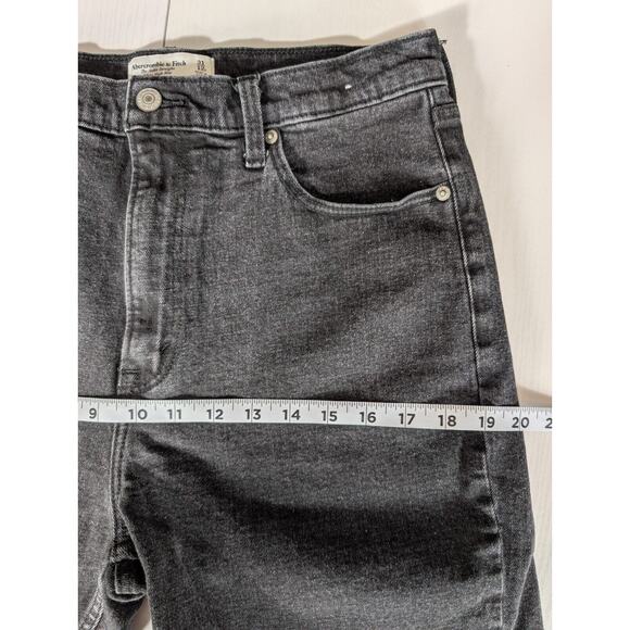 Abercrombie & Fitch Women Ankle Straight Jeans Distressed High Rise Black 31/12R - Picture 9 of 14